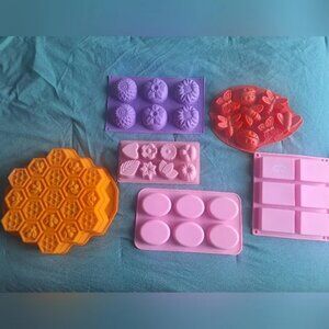 Silicone Mold Set - Orange, Purple, Pink Soap Baking